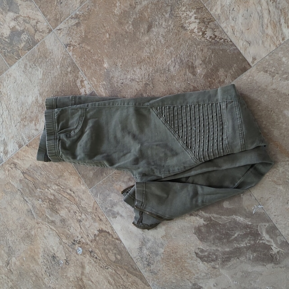 Olive green skinny jeans